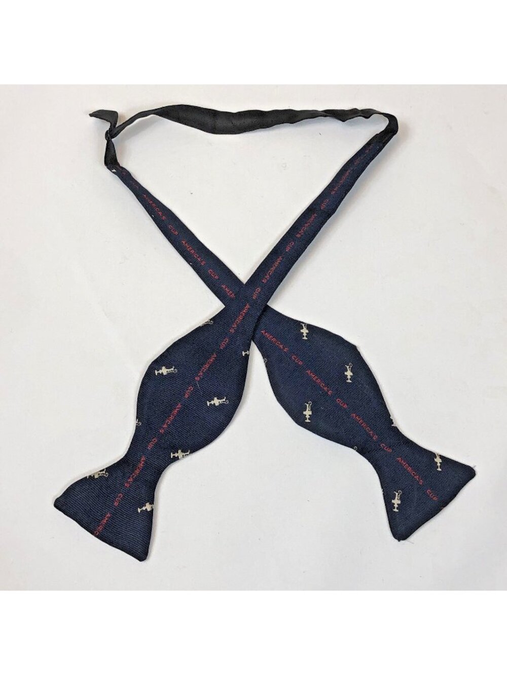 Vintage America's Cup Sailing Silk Bow Tie Adjustable Self Tie